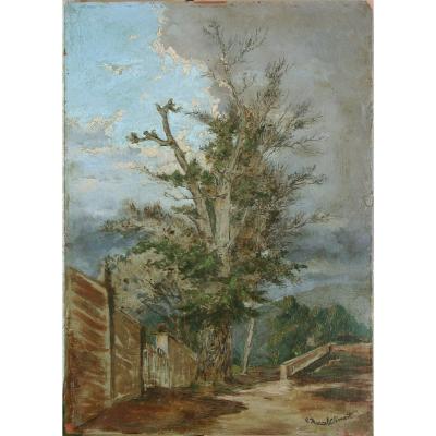 Amédée Julien Marcel Clement  "the Big Tree" Oil On Canvas 32x23